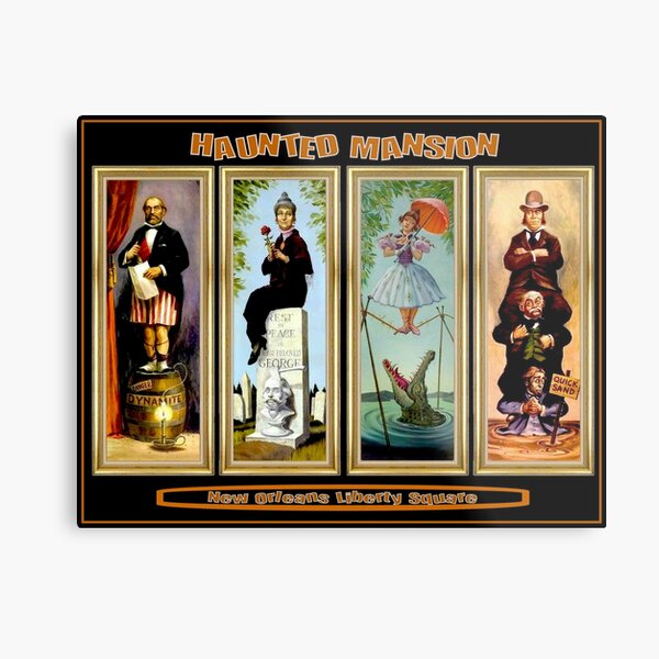HAUNTED MANSION : Vintage New Orleans Liberty Square Prints. Metal Print