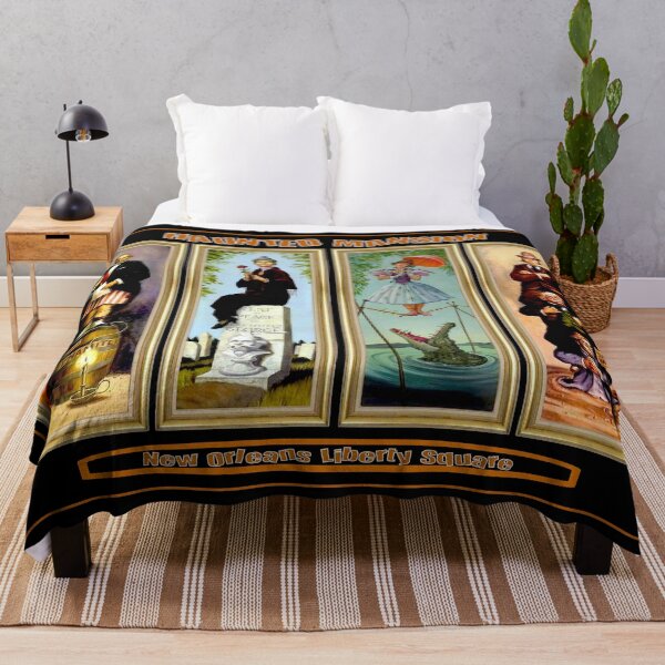 HAUNTED MANSION: Vintage New Orleans Liberty Square Drucke. Fleecedecke