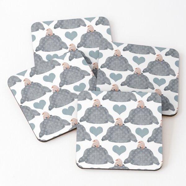 Item preview, Seamless pattern with cute geese in blue sweaters and blue hearts.Hand drawn print designed and sold by Grin Katalina Floral Patterns & Cozy Art.