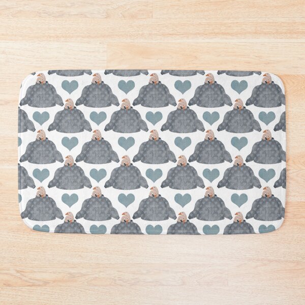 Item preview, Seamless pattern with cute geese in blue sweaters and blue hearts.Hand drawn print designed and sold by Grin Katalina Floral Patterns & Cozy Art.