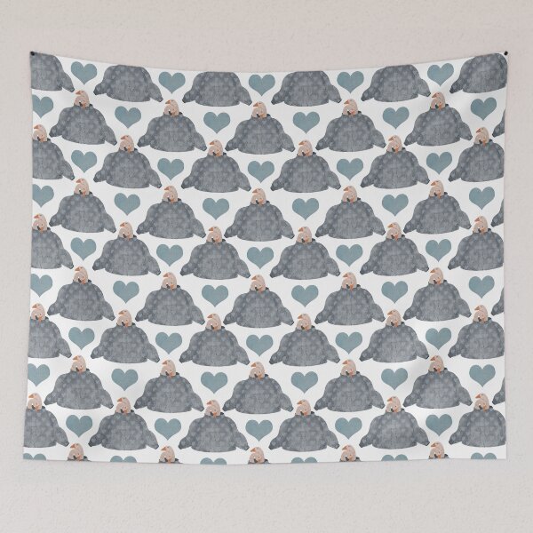 Item preview, Seamless pattern with cute geese in blue sweaters and blue hearts.Hand drawn print designed and sold by Grin Katalina Floral Patterns & Cozy Art.