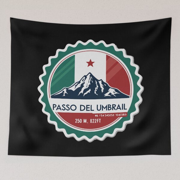 Item preview, Umbrail Pass Badge Sticker – Swiss Italian Alps Mountain Travel Decal with Coordinates designed and sold by VividOrganica.