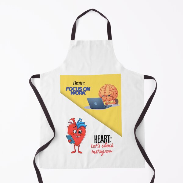 Item preview, Brain vs Heart – Work vs Instagram Funny Poster designed and sold by Red White Blue Studio.