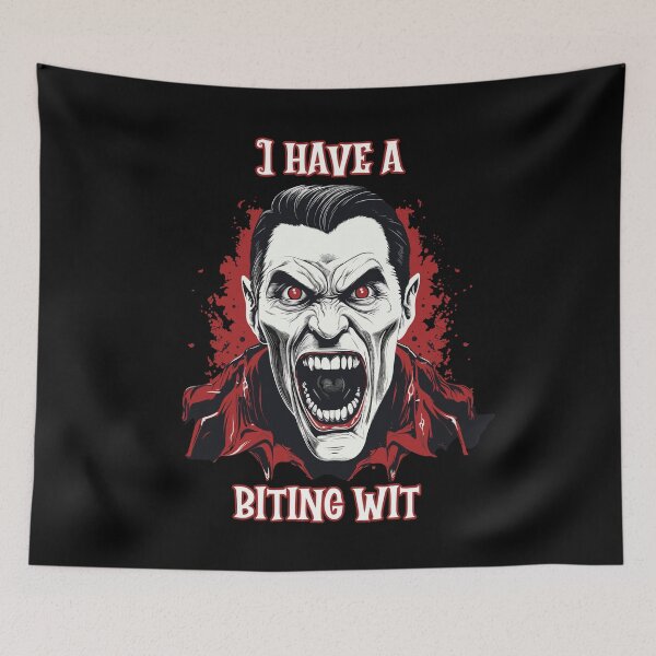Item preview, Gothic Horror vampire baring its fangs. Biting wit. Halloween designed and sold by TheTrendsDesk.