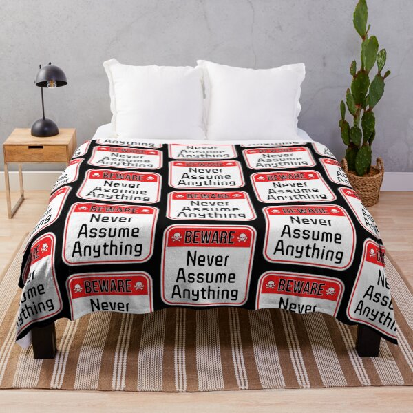 Item preview, BEWARE: Never Assume Anything - funny warning signs designed and sold by DesignsFromTW-S.