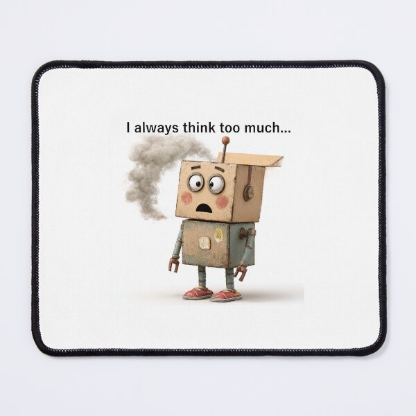 Item preview, Overthinking Robot – Funny & Relatable Stress Meme Design designed and sold by casualnature.