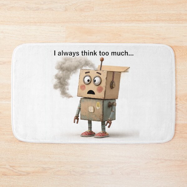 Item preview, Overthinking Robot – Funny & Relatable Stress Meme Design designed and sold by casualnature.
