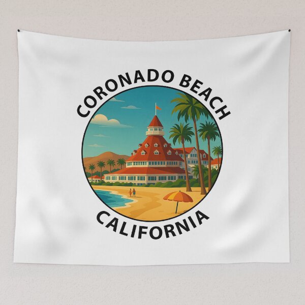 Item preview, Coronado Beach California Vintage Travel Poster USA designed and sold by inkNext.