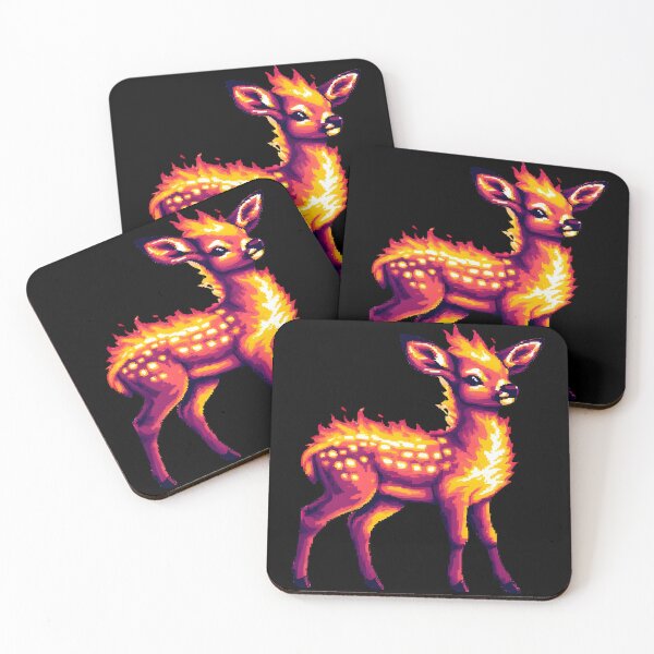 Item preview, Flaming Fawn Pixel Art designed and sold by Glitch Beast Pixel Art.