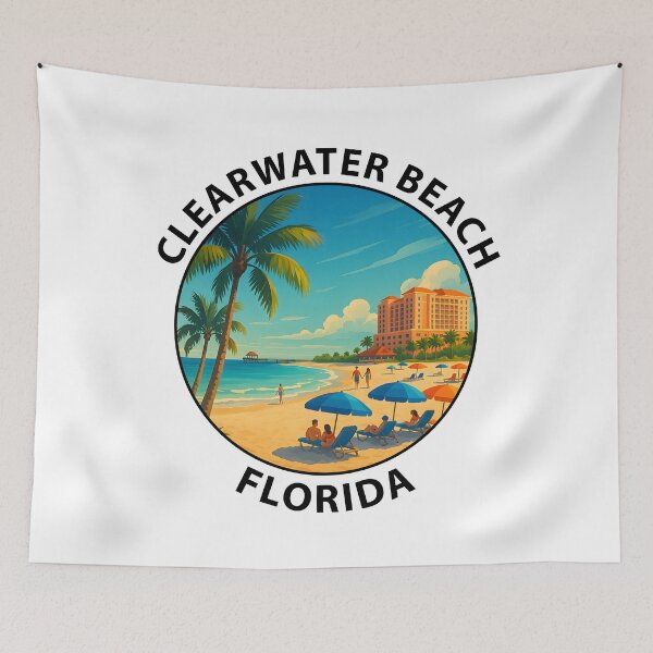 Item preview, Clearwater Beach Florida Sunset – Tropical Travel Poster USA designed and sold by inkNext.