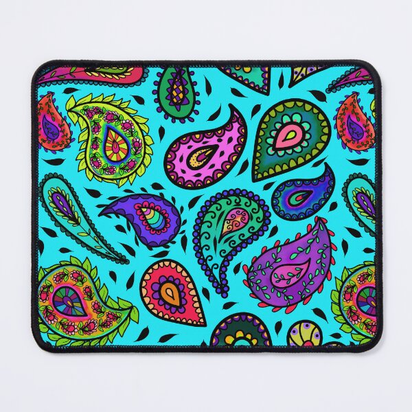 Item preview, Bright Aqua Paisley and Multicolor Beautiful Repeating Pattern designed and sold by CheriesArt.