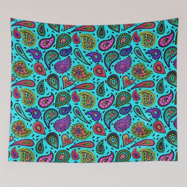 Item preview, Bright Aqua Paisley and Multicolor Beautiful Repeating Pattern designed and sold by CheriesArt.