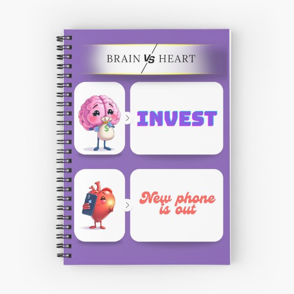 Item preview, Brain vs Heart – Invest or New Phone Funny Poster designed and sold by Red White Blue Studio.