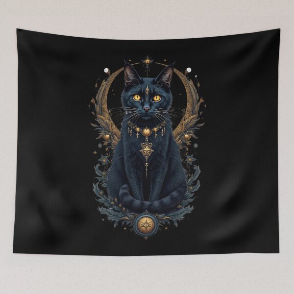 Item preview, Gothic Occult Cat – Mystical Witch Familiar designed and sold by SEBRYS.
