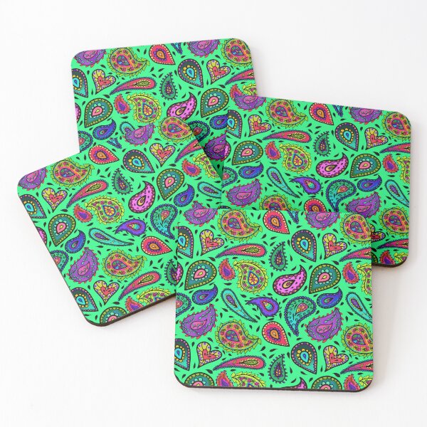 Item preview, Bright Green Paisley Multicolor Beautiful Repeating Pattern designed and sold by CheriesArt.