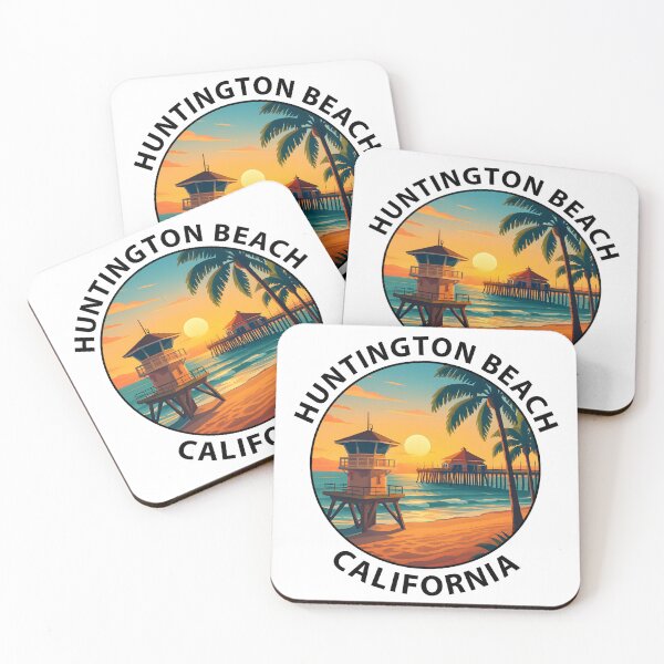 Item preview, Huntington Beach California Poster – Surf, Sunset & Palm Trees USA designed and sold by inkNext.