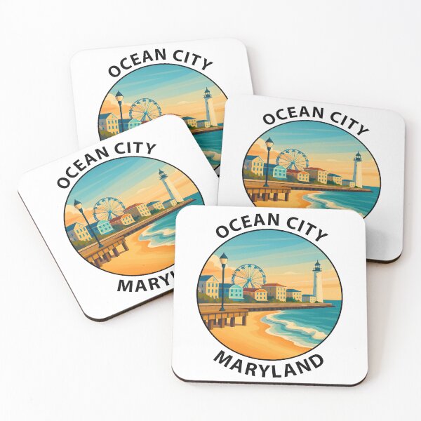 Item preview, Ocean City Maryland Travel Poster – Beach Boardwalk & Summer Vibes USA designed and sold by inkNext.