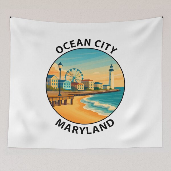 Item preview, Ocean City Maryland Travel Poster – Beach Boardwalk & Summer Vibes USA designed and sold by inkNext.