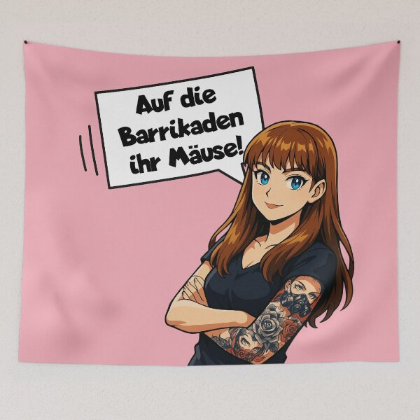 Item preview, To the barricades, you mice! Heidi Reichinnek Fan Art designed and sold by Dunkelflaute.