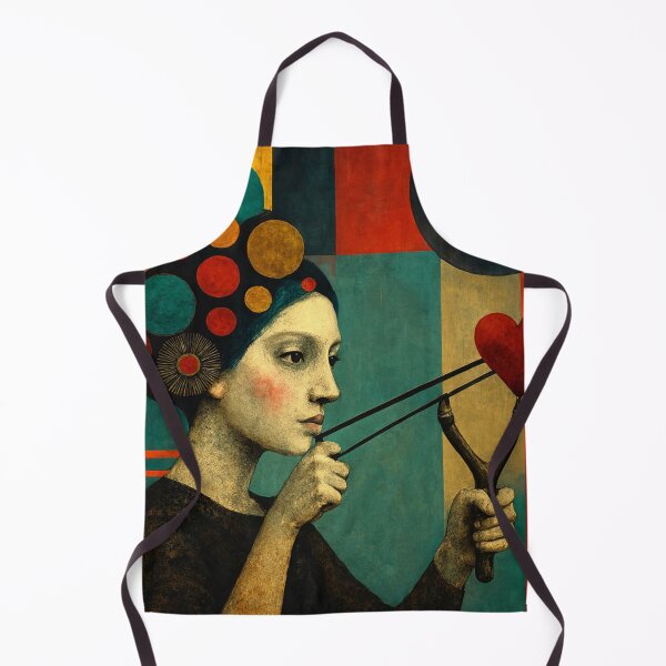 Item preview, woman throwing a heart with a slingshot designed and sold by diulid.