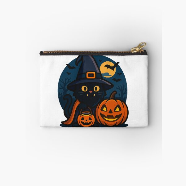 Item preview, Black Cat Gnome with Witch Hat and Jack-o’-Lantern T-Shirt - Cute Halloween Design designed and sold by PrintCreations9.