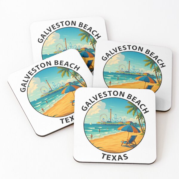 Item preview, Galveston Beach Texas Travel Poster – Coastal Wall Art & Summer Decor USA designed and sold by inkNext.