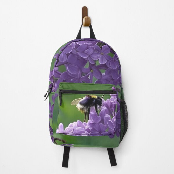 Item preview, Purple Lilacs with Bumblebee Macro Photography designed and sold by PandaTShirtShop.