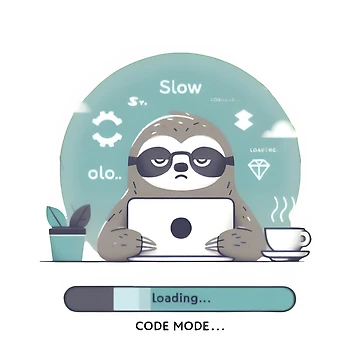 Artwork thumbnail, "Code Mode: Slow" Funny Sloth Programmer by MemGraphicss