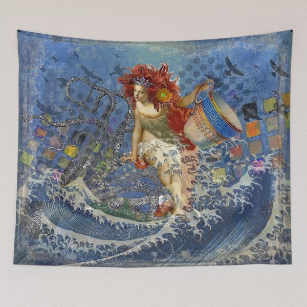 Item preview, Vintage Mermaid Aquarius Gothic Whimsical Collage designed and sold by antiqueart.