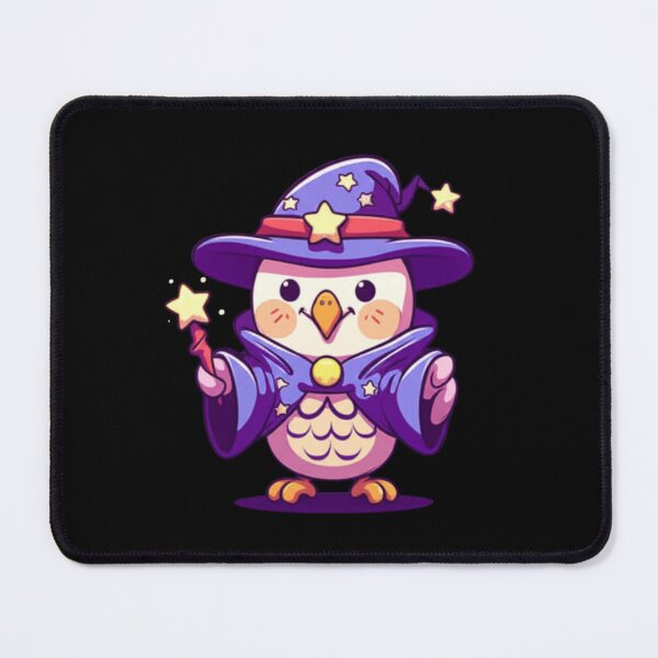 Item preview, Chibi Owl Wizard Cute Kawaii Halloween Owl with Magic Wand designed and sold by ColorSplash123.