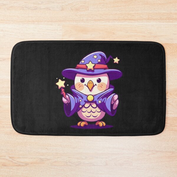 Item preview, Chibi Owl Wizard Cute Kawaii Halloween Owl with Magic Wand designed and sold by ColorSplash123.