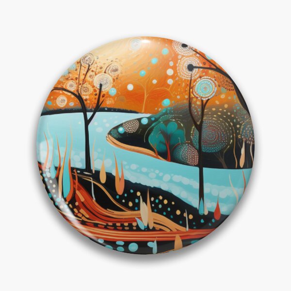 Item preview, Aboriginal Inspired Dot Art - Cold River On A Hot Day designed and sold by GrinGalore.