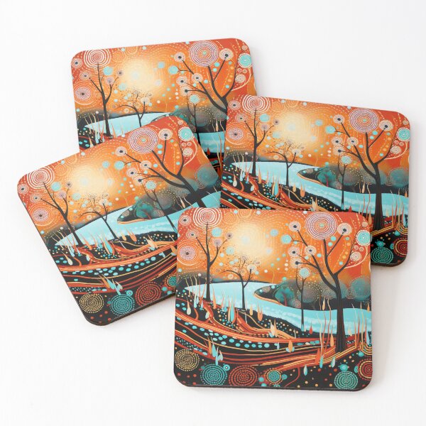 Item preview, Aboriginal Inspired Dot Art - Cold River On A Hot Day designed and sold by GrinGalore.