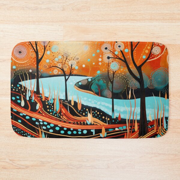 Item preview, Aboriginal Inspired Dot Art - Cold River On A Hot Day designed and sold by GrinGalore.