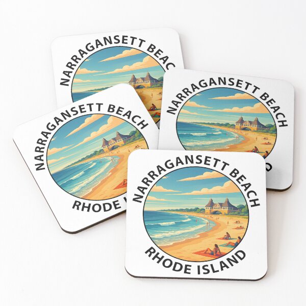 Item preview, Narragansett Beach Rhode Island Vintage Travel Poster USA designed and sold by inkNext.