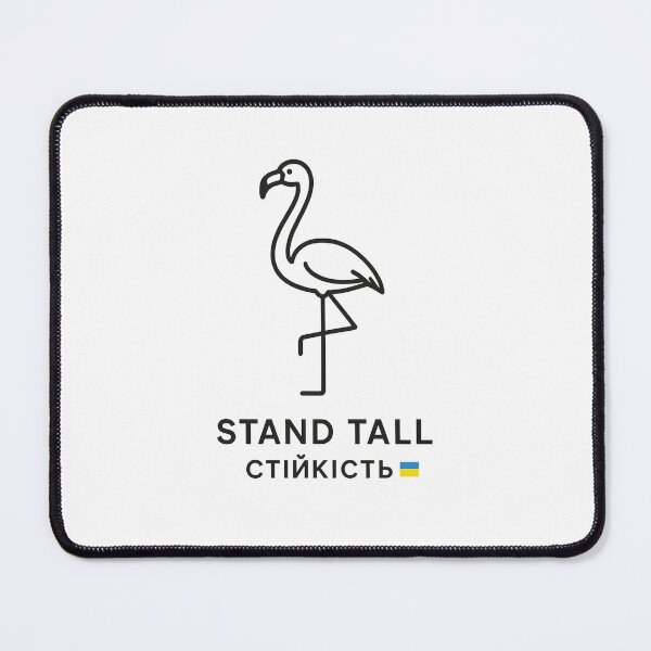 Item preview, Stand Tall Minimal – Flamingo Line Art with Flag Accent designed and sold by Bratak.