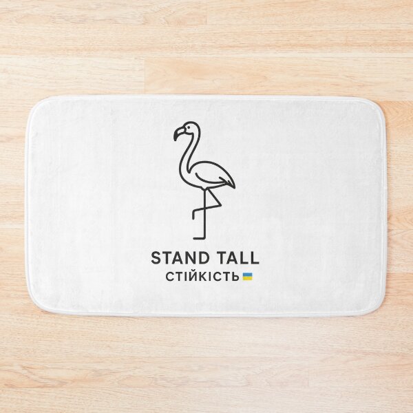 Item preview, Stand Tall Minimal – Flamingo Line Art with Flag Accent designed and sold by Bratak.