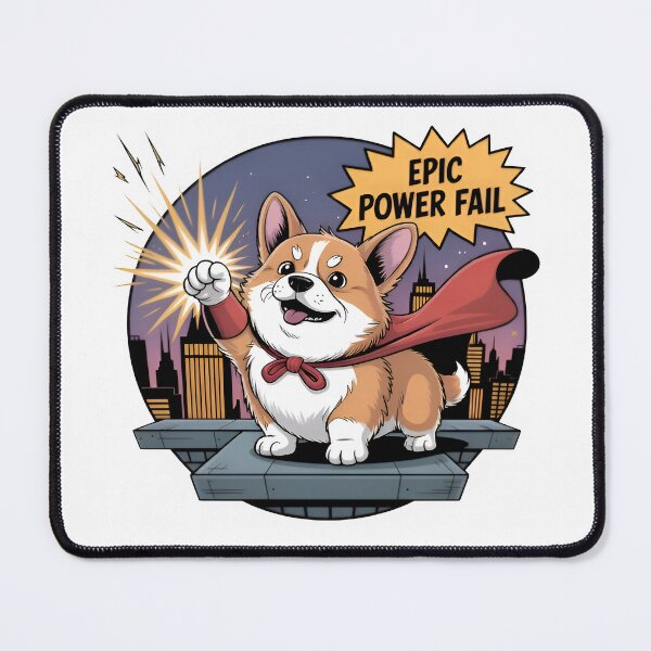 Item preview, "Epic Power Fail" Funny Corgi Superhero designed and sold by MemGraphicss.