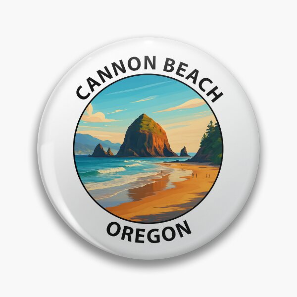 Item preview, Cannon Beach Oregon Travel Poster – Haystack Rock Coastal Sunset USA designed and sold by inkNext.
