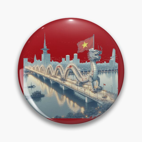 Item preview, Dragon Bridge Vietnam 3D Panorama with Flag,   designed and sold by PaintMeWorld.