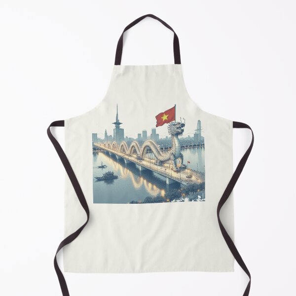 Item preview, Dragon Bridge Vietnam 3D Panorama with Flag, designed and sold by PaintMeWorld.