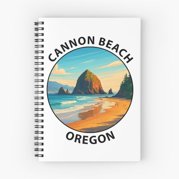 Item preview, Cannon Beach Oregon Travel Poster – Haystack Rock Coastal Sunset USA designed and sold by inkNext.