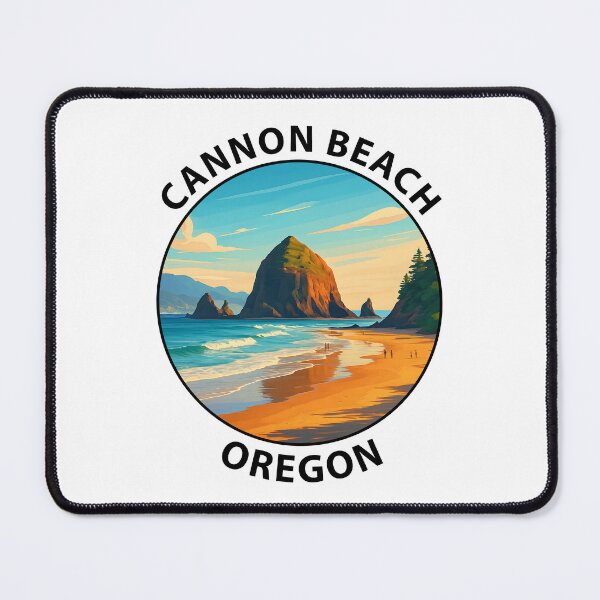 Item preview, Cannon Beach Oregon Travel Poster – Haystack Rock Coastal Sunset USA designed and sold by inkNext.