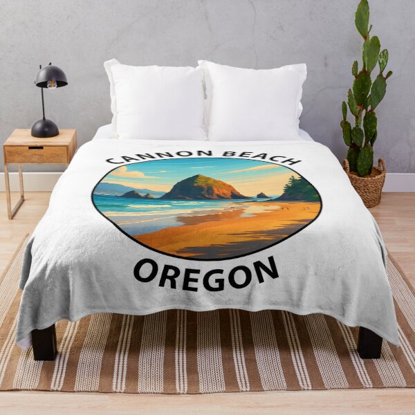Item preview, Cannon Beach Oregon Travel Poster – Haystack Rock Coastal Sunset USA designed and sold by inkNext.