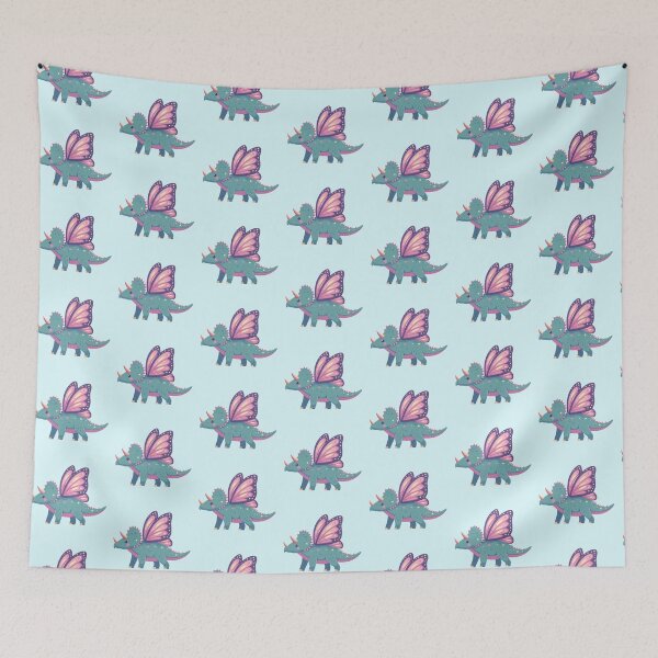 Item preview, A fairy dinosaur triceratops with butterfly wings designed and sold by LerialArt.