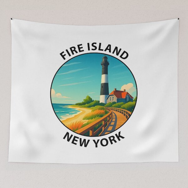 Item preview, Fire Island Lighthouse – New York Coastal Art USA designed and sold by inkNext.