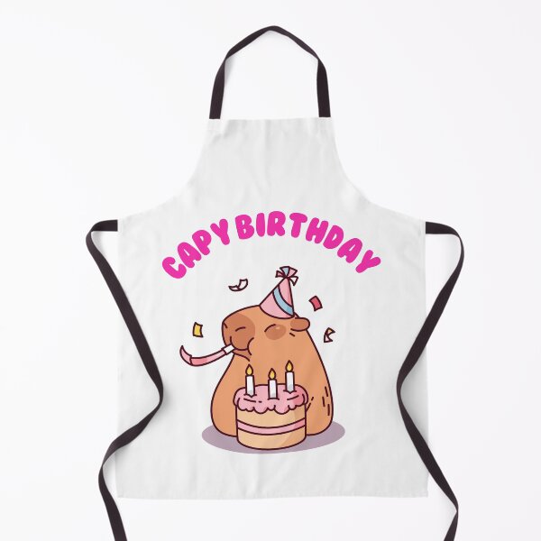Item preview, Happy Birthday Capybara Capybirthday with cake and balloons designed and sold by luckyhue.