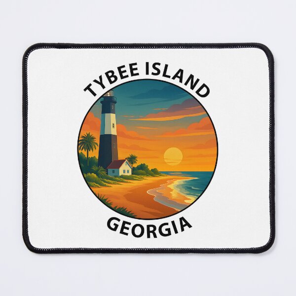 Item preview, Tybee Island Georgia Travel Poster – Coastal Beach Art & Lighthouse Illustration USA designed and sold by inkNext.