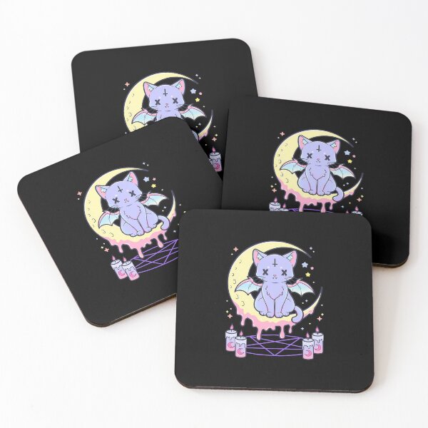 Item preview, Kawaii Pastel Goth Cute Creepy Occult Cat designed and sold by lemenpot.