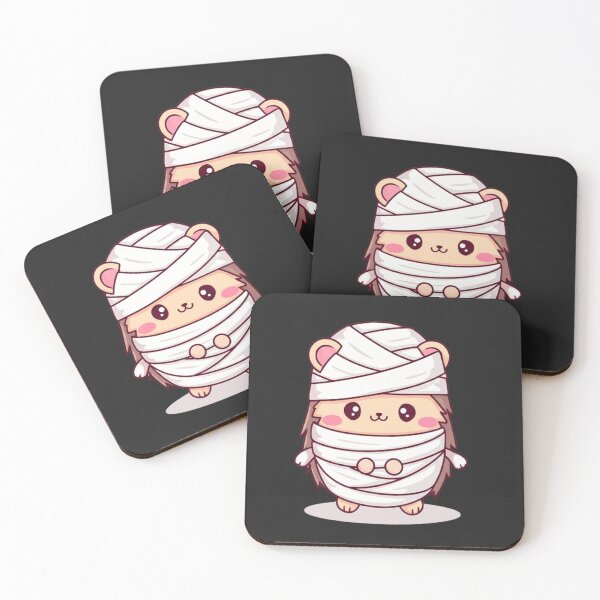 Item preview, Chibi Hedgehog Mummy Cute Kawaii Halloween Hedgehog in Bandages designed and sold by ColorSplash123.